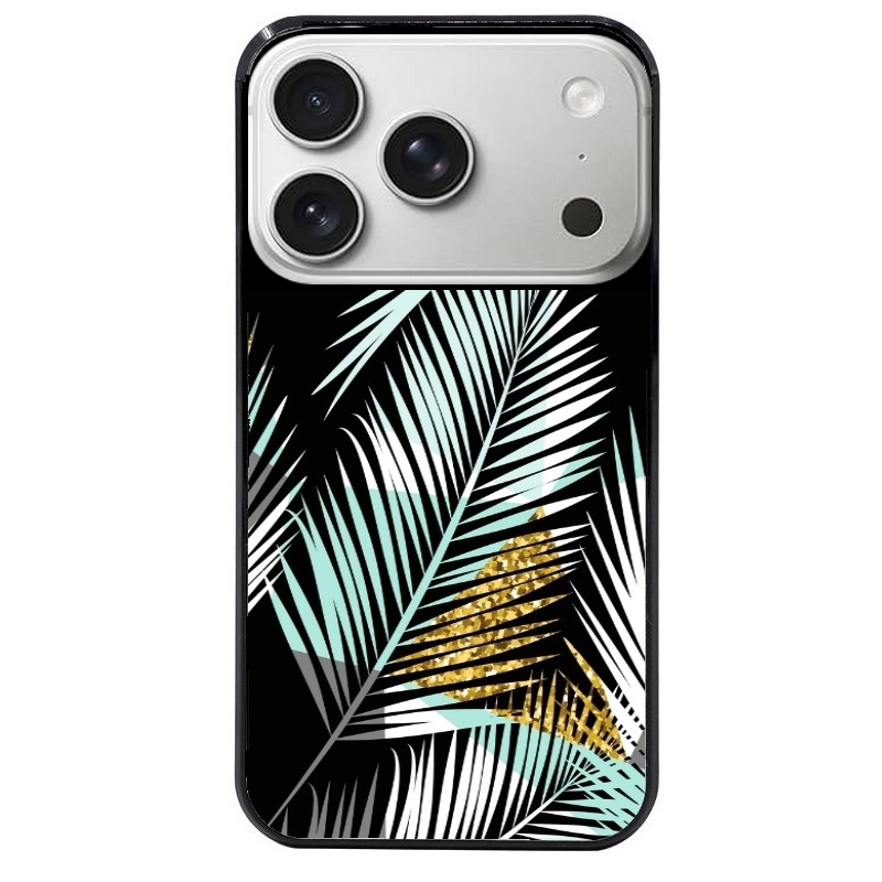 Coque noire taperso pour Iphone 17 17E AIR MAX PRO avec motif palmier noir protection antichoc personnalisée