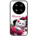 Coque noire taperso pour Magic 7 LITE et PRO avec motif chat fleurs personnalisee protection antichoc personnalisée