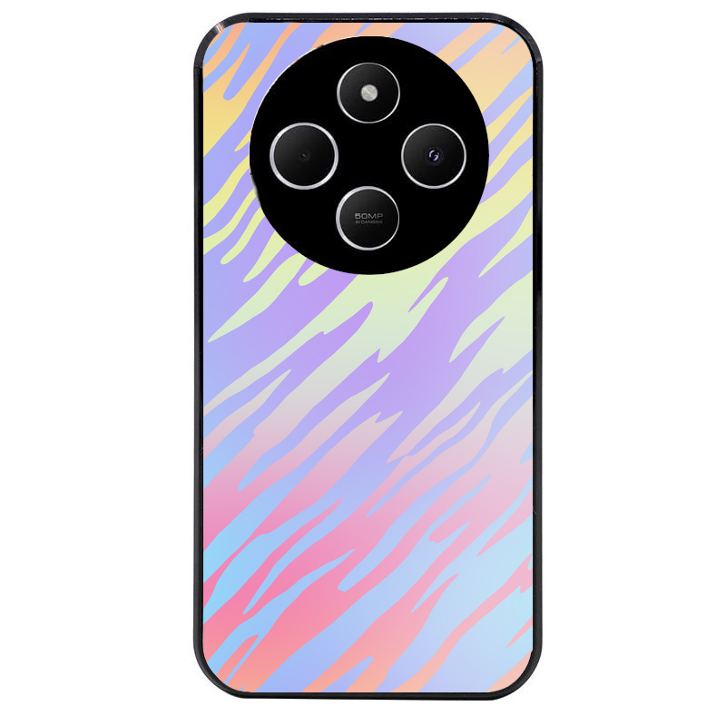 Coque noire taperso pour POCO C75 avec motif zebre pastel protection antichoc personnalisée