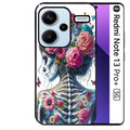 Coque noire taperso pour Redmi Note 13 PRO PLUS 5G avec motif tete de mort calavera papillon protection antichoc personnalisée