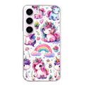 Coque taperso pour galaxy S23 et PLUS ULTRA FE avec motif licorne arc en ciel protection antichoc personnalisée