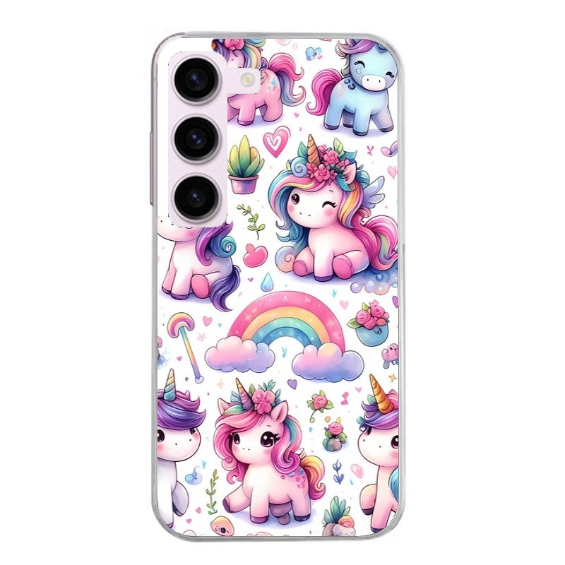 Coque taperso pour Galaxy A13 4G et 5G A23 A53 avec motif licorne arc en ciel protection antichoc personnalisée