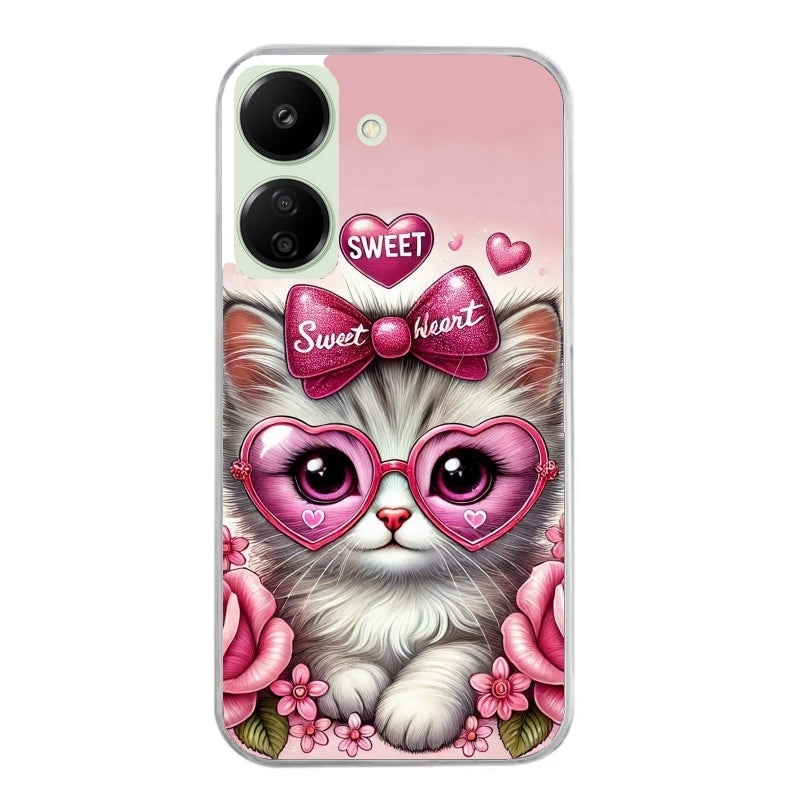 Coque taperso pour POCO C65 4G avec motif chat lunettes protection antichoc personnalisée