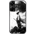 Coque noire taperso pour POCO M6 4G avec motif samourai et lune protection antichoc personnalisée