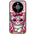 Coque noire taperso pour Magic 5 6 LITE et PRO avec motif chat lunettes protection antichoc personnalisée