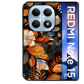 Coque noire taperso pour Redmi Note 15 et PRO PLUS 4G 5G avec motif fleur automne protection antichoc personnalisée