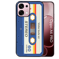 Coque noire taperso pour OPPO A6 PRO 4G et 5G personnalisable avec motif cassette bleu protection antichoc personnalisée