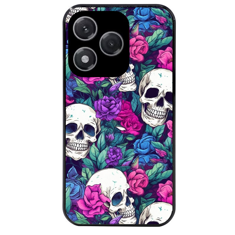 Coque noire taperso pour Honor 400 et Lite Pro Smart avec motif tete de mort violet protection antichoc personnalisée