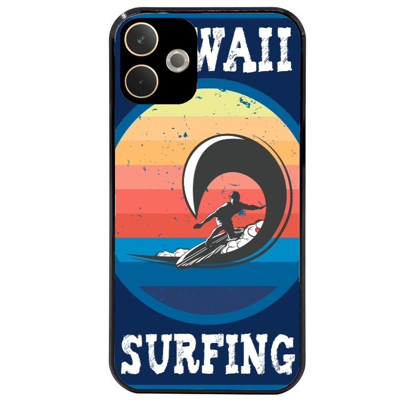 Coque noire taperso pour OPPO A5 PRO 4G et 5G avec motif hawaii et surf protection antichoc personnalisée
