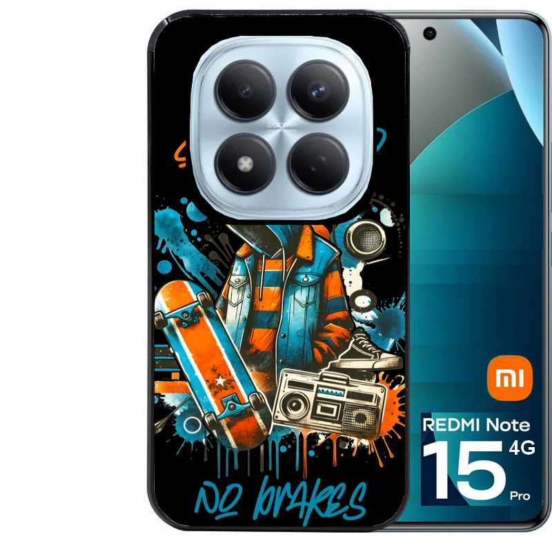 Coque noire taperso pour Redmi Note 15 et PRO PLUS 4G 5G avec motif skate board protection antichoc personnalisée