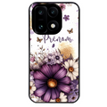 Coque noire taperso pour OnePlus 15 avec motif fleur violette personnalisee protection antichoc personnalisée