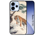 Coque noire taperso pour OPPO Reno 15 et F FS 5G avec motif tigre bonzai protection antichoc personnalisée