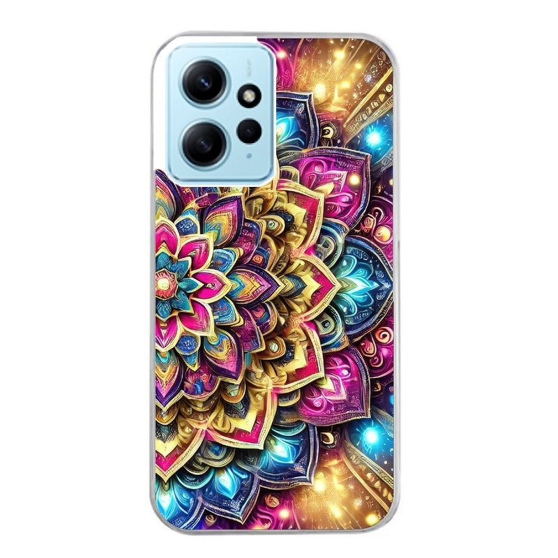 Coque taperso pour Redmi Note 12 4G 5G PRO 4G avec motif mandala 2 protection antichoc personnalisée