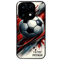 Coque noire taperso pour OnePlus 15 avec motif ballon foot avec prenom protection antichoc personnalisée