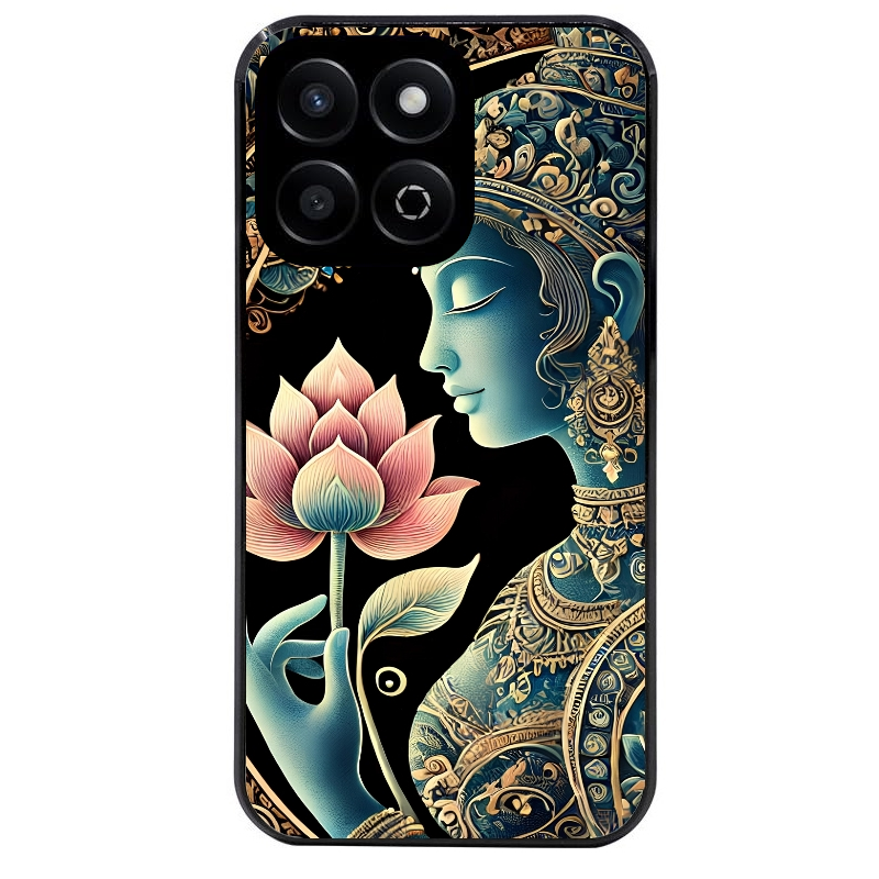 Coque noire taperso pour Honor 70 LITE 90 et LITE avec motif bouddha et lotus protection antichoc personnalisée