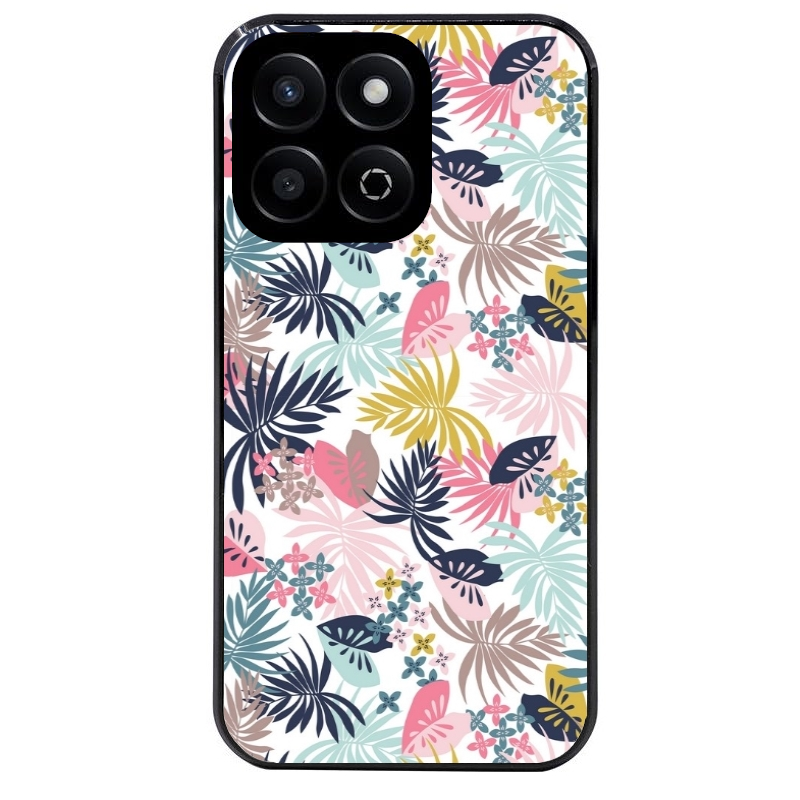 Coque noire taperso pour Honor 70 LITE 90 et LITE avec motif jungle et fleur rose protection antichoc personnalisée