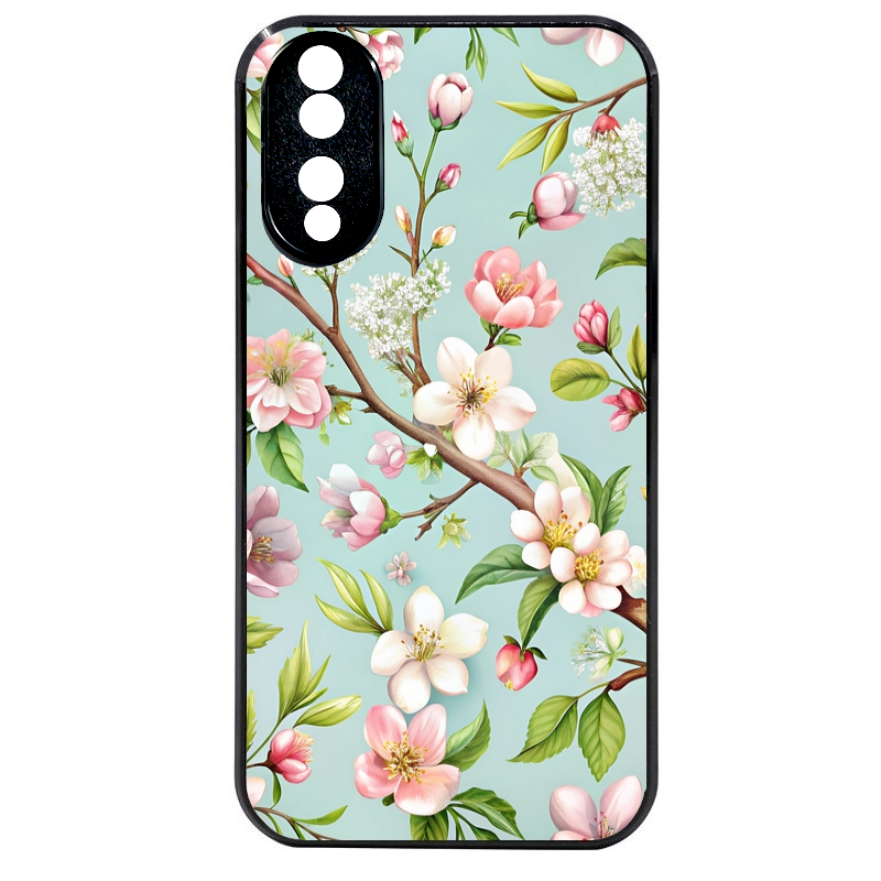 Coque noire taperso pour Honor 70 LITE 90 et LITE avec motif fleur de printemps protection antichoc personnalisée