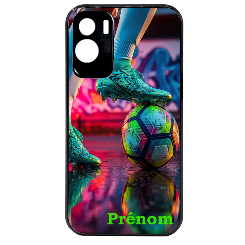 Coque noire taperso pour Honor 70 LITE 90 et LITE avec motif foot controle personnalisee protection antichoc personnalisée