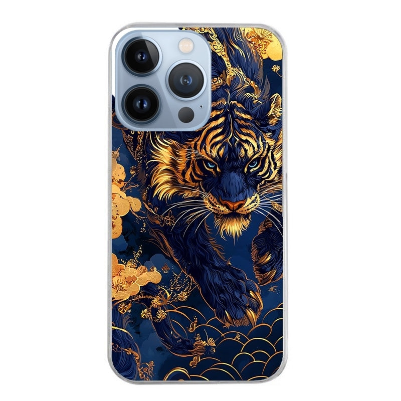 Coque taperso pour Iphone 11 et PRO PRO MAX avec motif tigre et fleur protection antichoc personnalisée