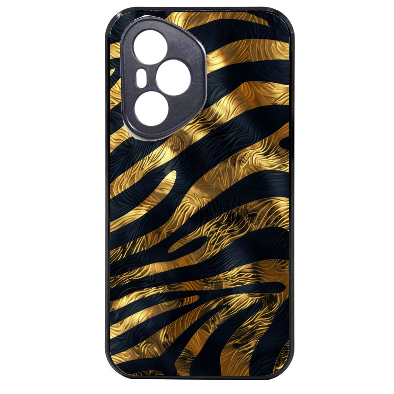 Coque noire taperso pour Honor 400 et Lite Pro Smart avec motif zebre gold protection antichoc personnalisée