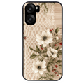 Coque noire taperso pour OnePlus Nord CE5 avec motif bois et dentelle 2 protection antichoc personnalisée
