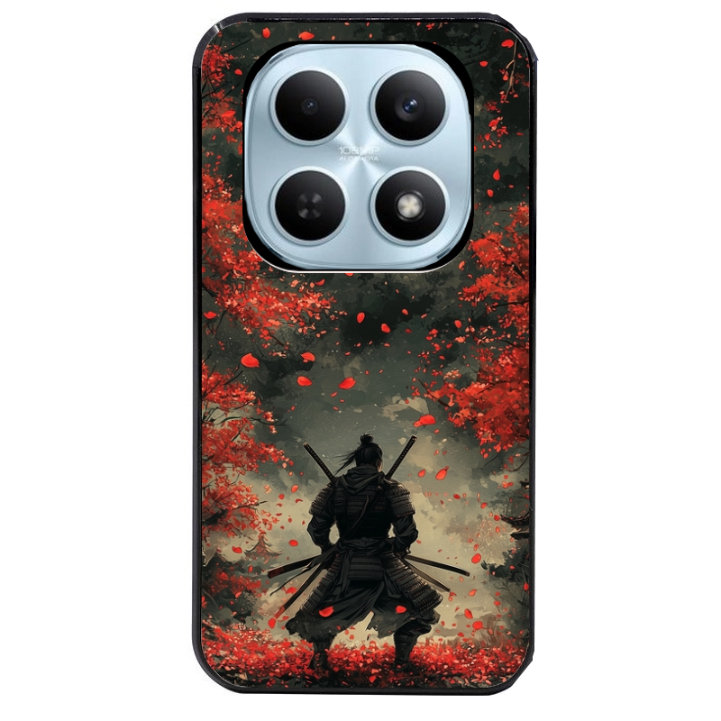 Coque noire taperso pour POCO M8 5G et PRO 5G avec motif samourai et katana protection antichoc personnalisée