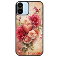 Coque noire taperso pour Redmi A1 et A2 avec motif coeur et fleur personnalisee protection antichoc personnalisée
