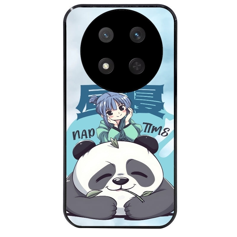 Coque noire taperso pour Magic 7 LITE et PRO avec motif panda anime protection antichoc personnalisée