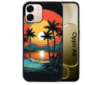 Coque noire taperso pour OPPO A6 A6X 4G et 5G avec motif hawaii palmier protection antichoc personnalisée