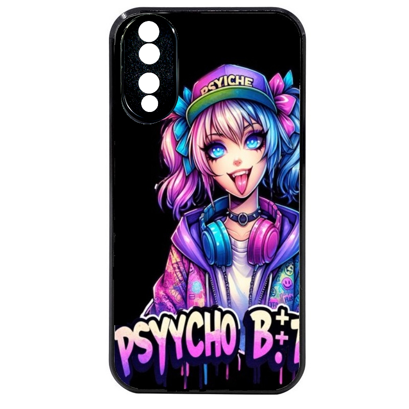 Coque noire taperso pour Honor 70 LITE 90 et LITE avec motif anime manga et psycho protection antichoc personnalisée