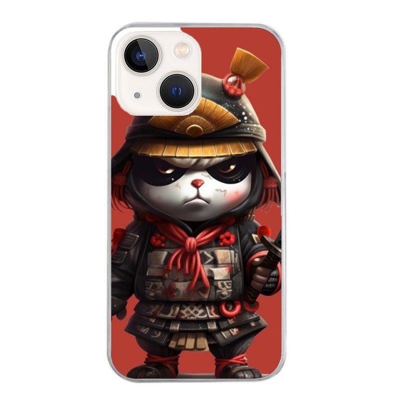 Coque taperso pour Iphone 14 et PRO PLUS PRO MAX avec motif panda et samourai protection antichoc personnalisée