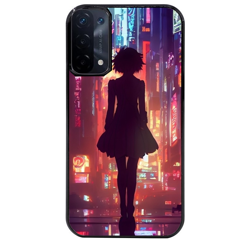 Coque noire taperso pour OPPO A54 et A74 5G avec motif new york anime protection antichoc personnalisée