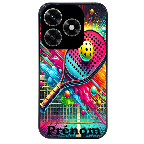 Coque noire taperso pour Honor X6B X5C X5C PLUS avec motif padel raquette personnalisee protection antichoc personnalisée