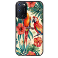 Coque noire taperso pour OPPO Reno 8 LITE avec motif perroquet et fleurs protection antichoc personnalisée
