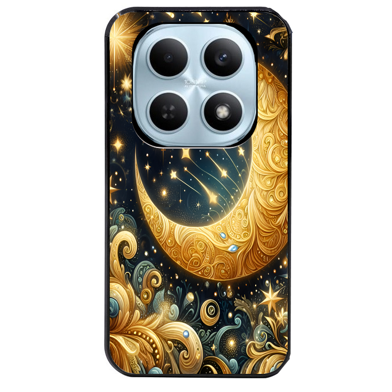 Coque noire taperso pour POCO M8 5G et PRO 5G avec motif lune astre protection antichoc personnalisée