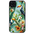 Coque noire taperso pour galaxy A22 A32 A52 A52S 4G 5G  avec motif perroquet tropical protection antichoc personnalisée