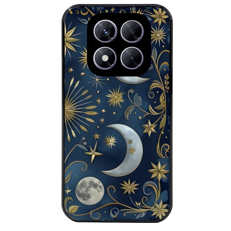 Coque noire taperso pour Redmi Note 14 et PRO PLUS 4G 5G avec motif lune et etoile protection antichoc personnalisée