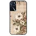 Coque noire taperso pour OPPO A16 et A16S avec motif bois et dentelle 2 protection antichoc personnalisée