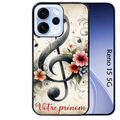 Coque noire taperso pour OPPO Reno 15 et F FS 5G avec motif musique cle sol personnalisee protection antichoc personnalisée