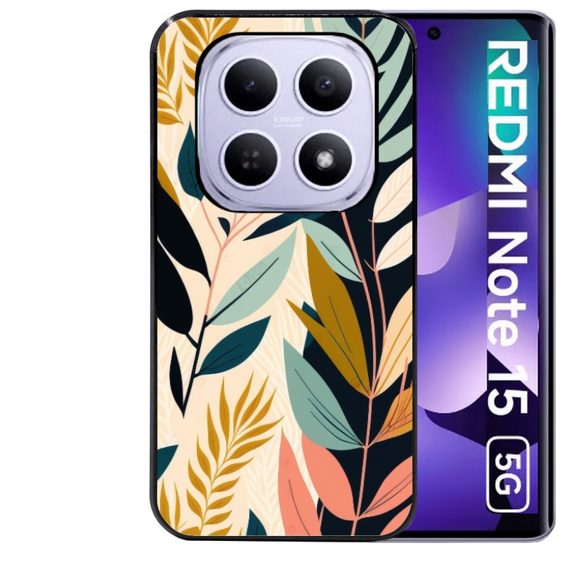 Coque noire taperso pour Redmi Note 15 et PRO PLUS 4G 5G avec motif vintage et fleur protection antichoc personnalisée