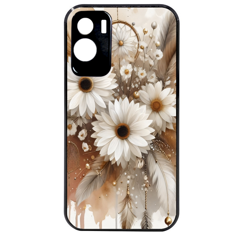 Coque noire taperso pour Honor 70 LITE 90 et LITE avec motif dreamcatcher marguerite protection antichoc personnalisée