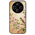 Coque noire taperso pour POCO C75 avec motif fleur et colibri protection antichoc personnalisée