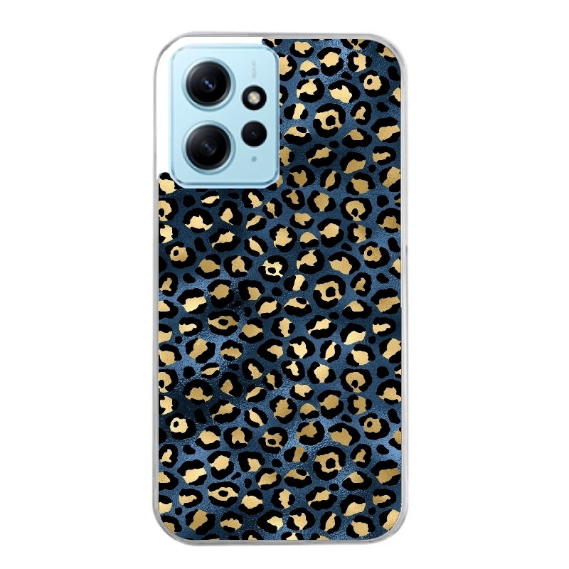 Coque taperso pour Redmi Note 12 4G 5G PRO 4G avec motif leopard bleu protection antichoc personnalisée