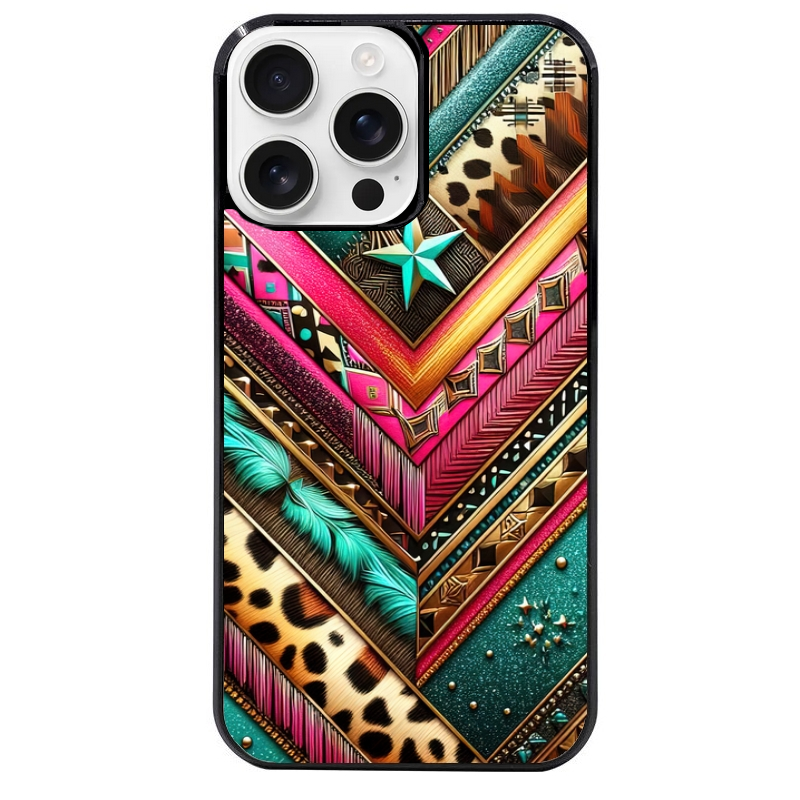 Coque noire taperso pour Iphone 16 16E PLUS MAX PRO avec motif chevron texas protection antichoc personnalisée