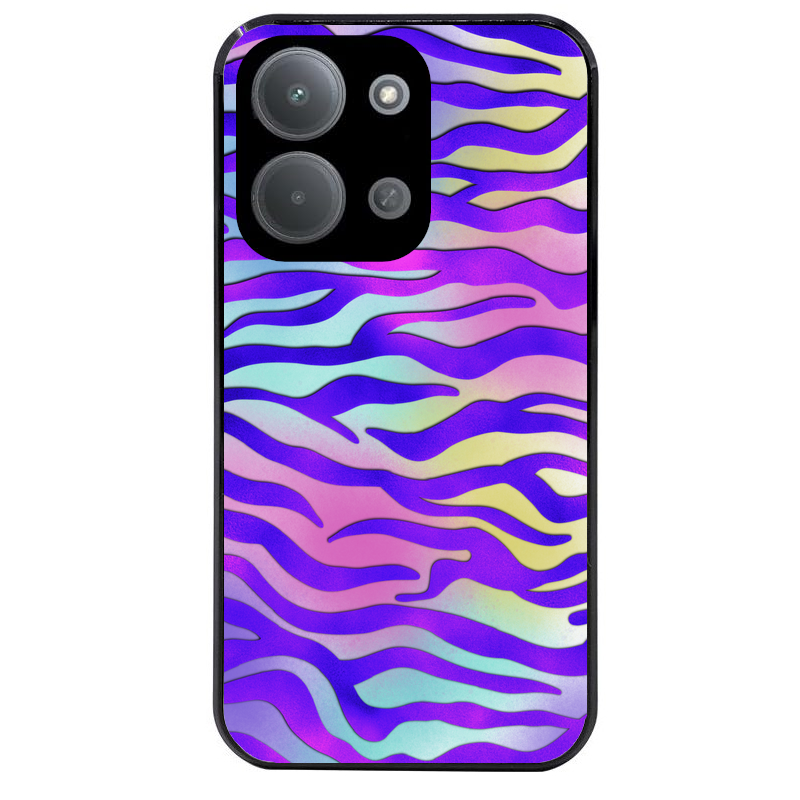 Coque noire taperso pour POCO C85 avec motif zebre color protection antichoc personnalisée