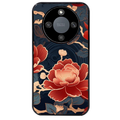 Coque noire taperso pour Magic 5 6 LITE et PRO avec motif fleur japan protection antichoc personnalisée