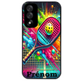 Coque noire taperso pour OnePlus Nord 5 avec motif padel raquette personnalisee protection antichoc personnalisée