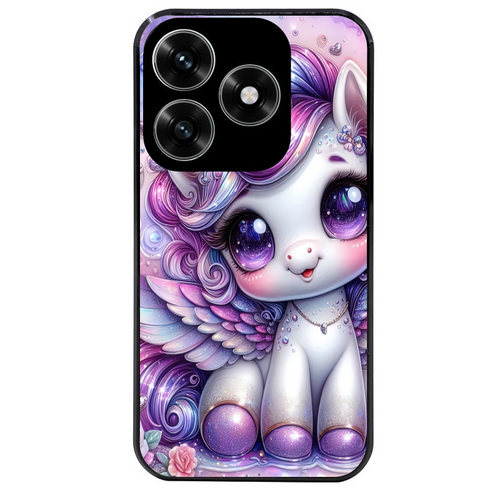 Coque noire taperso pour Honor X6B X5C X5C PLUS avec motif licorne violette protection antichoc personnalisée