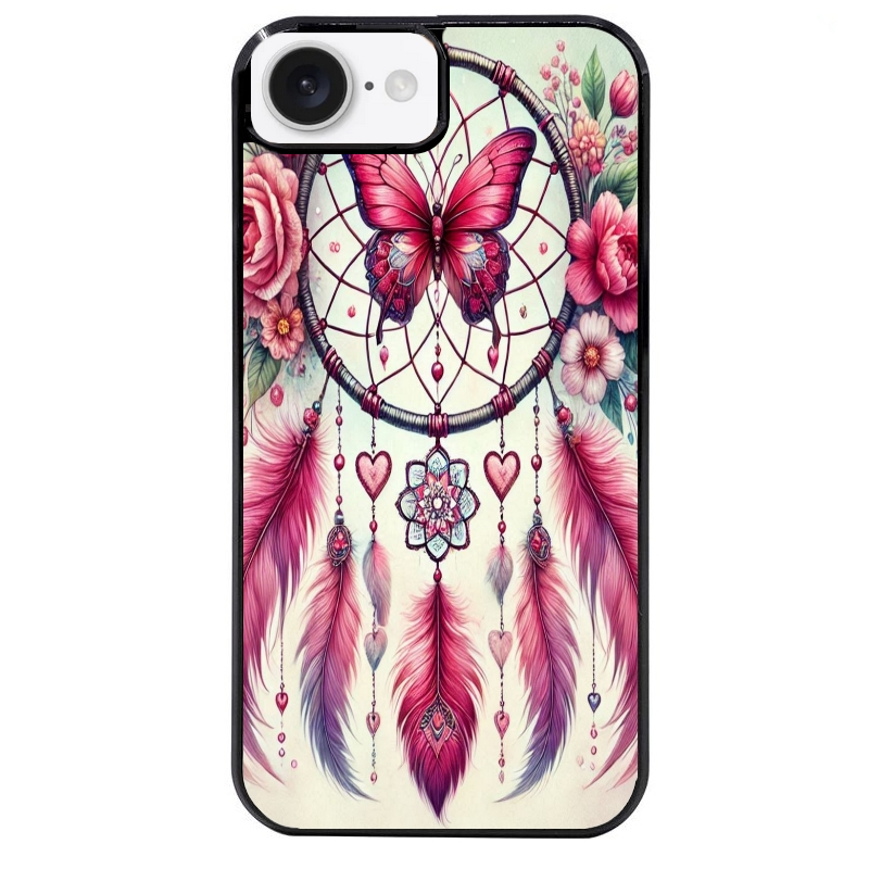 Coque noire taperso pour Iphone 17 17E AIR MAX PRO avec motif dreamcatcher et papillon protection antichoc personnalisée