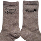 Chaussettes personnalisée paillettes bronze motif marraine d'amour
